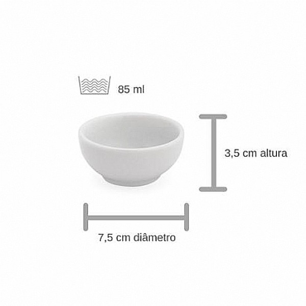 Alugar Tigela Finger Food Ceramica ---- 85 Ml --- 7,5 M Ø X 3 Cm Alt
