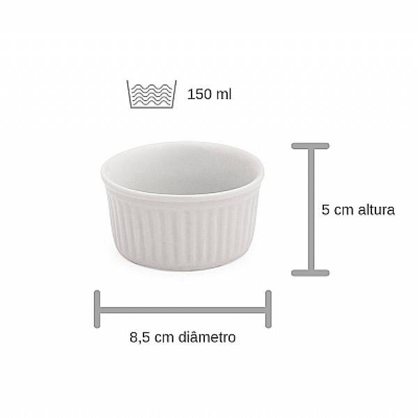 Alugar Ramequim Ceramica Finger Food --- 9 Cm Ø X 5 Cm Alt --- 150 Ml