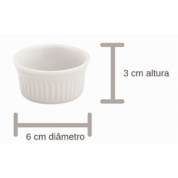 Alugar Ramequim Ceramica Branca 7 Cm Ø X 3,5 Cm Alt --- 60ml