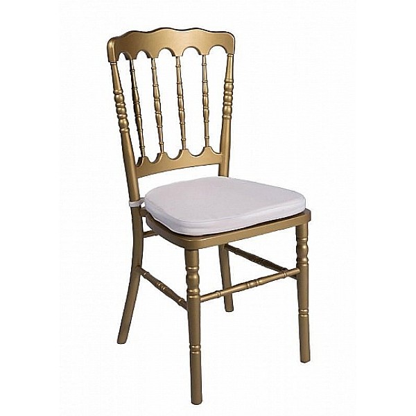 Alugar Cadeira Dior Dourada Assento Branco